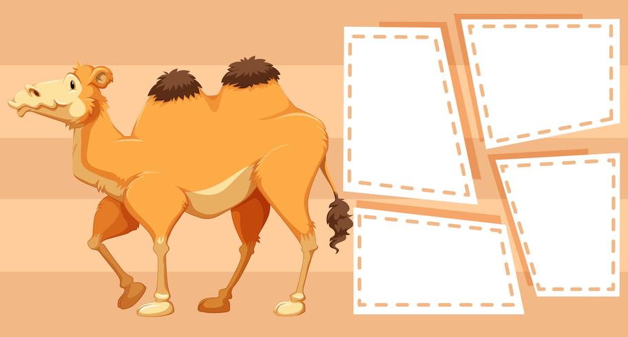 camel themed note for writing vector