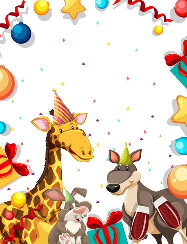 Animal on party frame vector