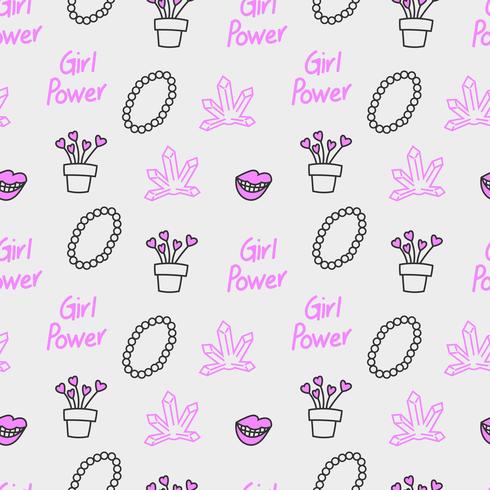 Girl power seamless pattern vector