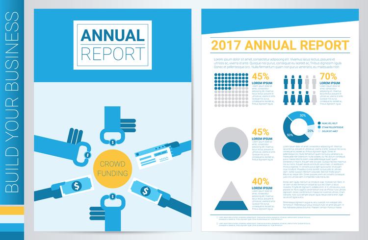 Plantilla de cubierta de libro de crowdfunding vector