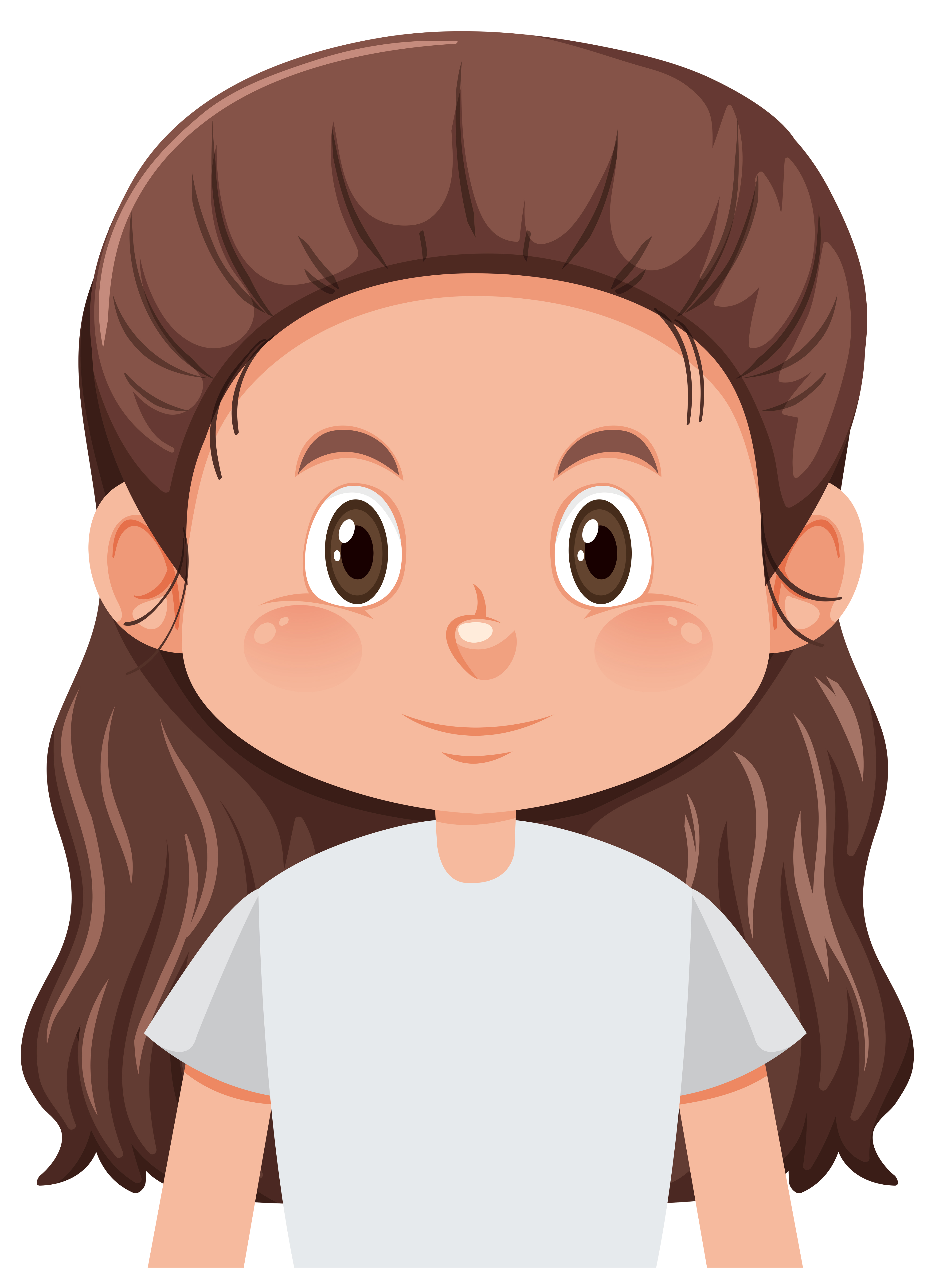 A Brunette Girl Character 528705 Vector Art At Vecteezy