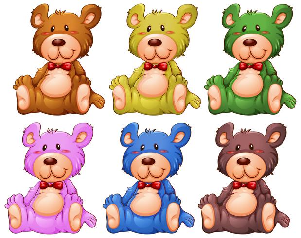 Set of teddy bear vector