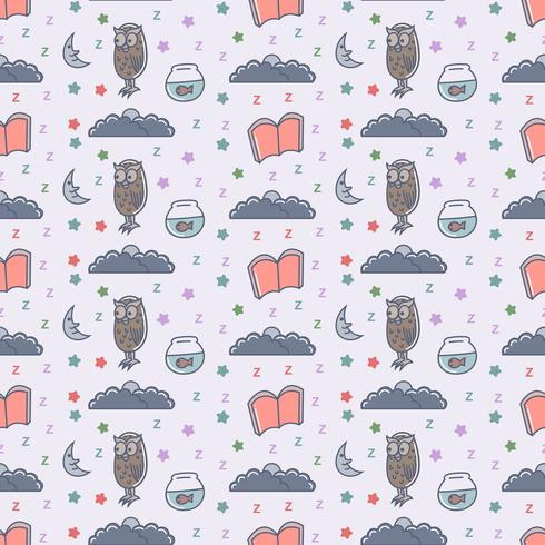 Good night seamless pattern vector