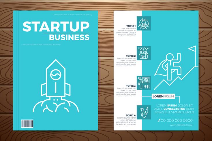 Startup business book cover vector