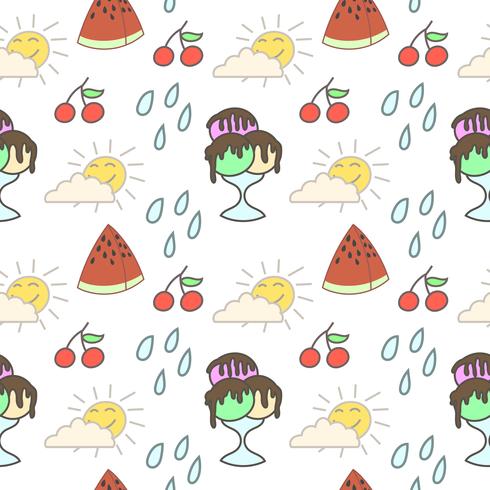 Hand drawn summer seamless pattern