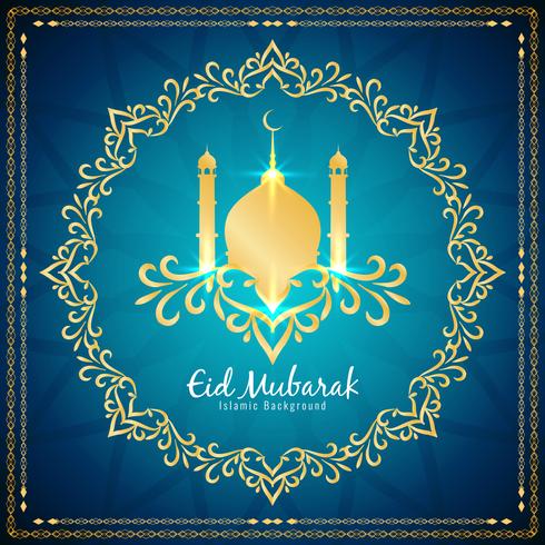 Abstract elegant Eid Mubarak greeting background vector