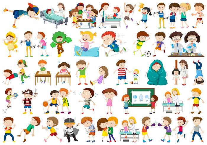 Conjunto de personajes infantiles. vector