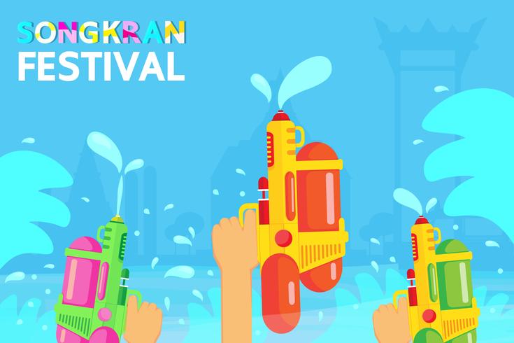  Songkran is a Thai New Year.  vector