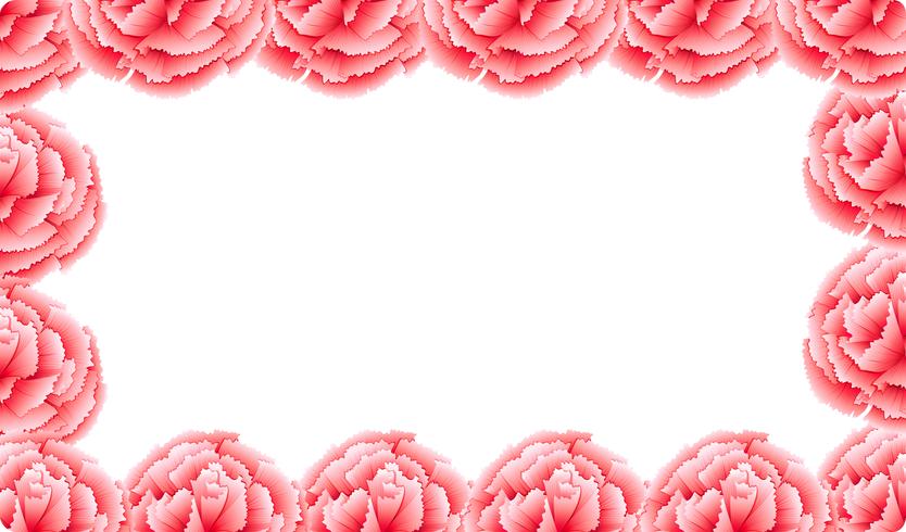 Marco de flor de clavel rosa vector