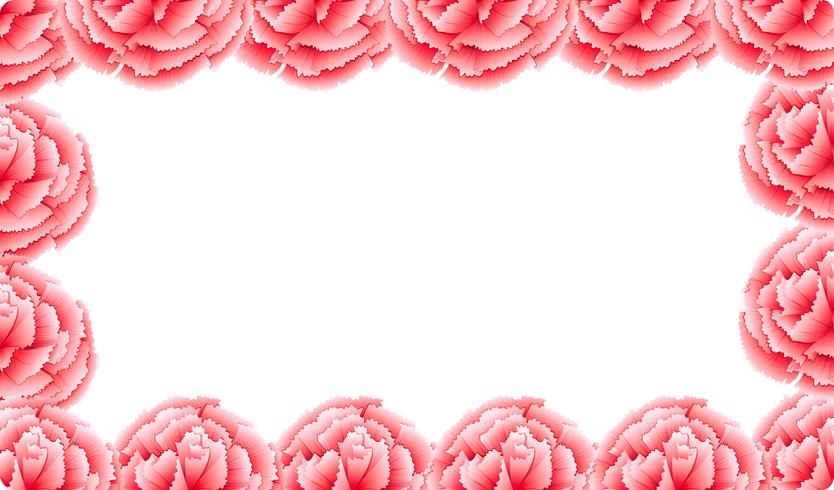 Pink carnation flower frame vector