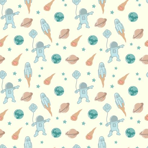 Astronaut seamless pattern vector