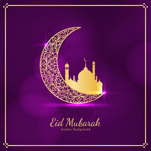 Resumen elegante Eid Mubarak fondo religioso vector