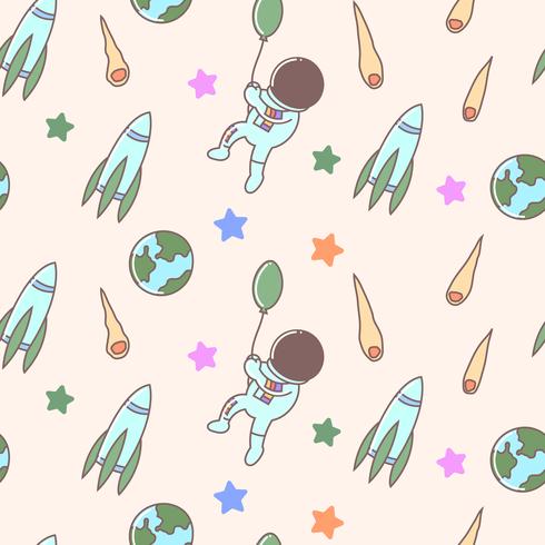 Cute Astronaut seamless pattern vector