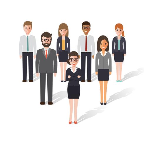 Group of businessman and businesswoman. vector