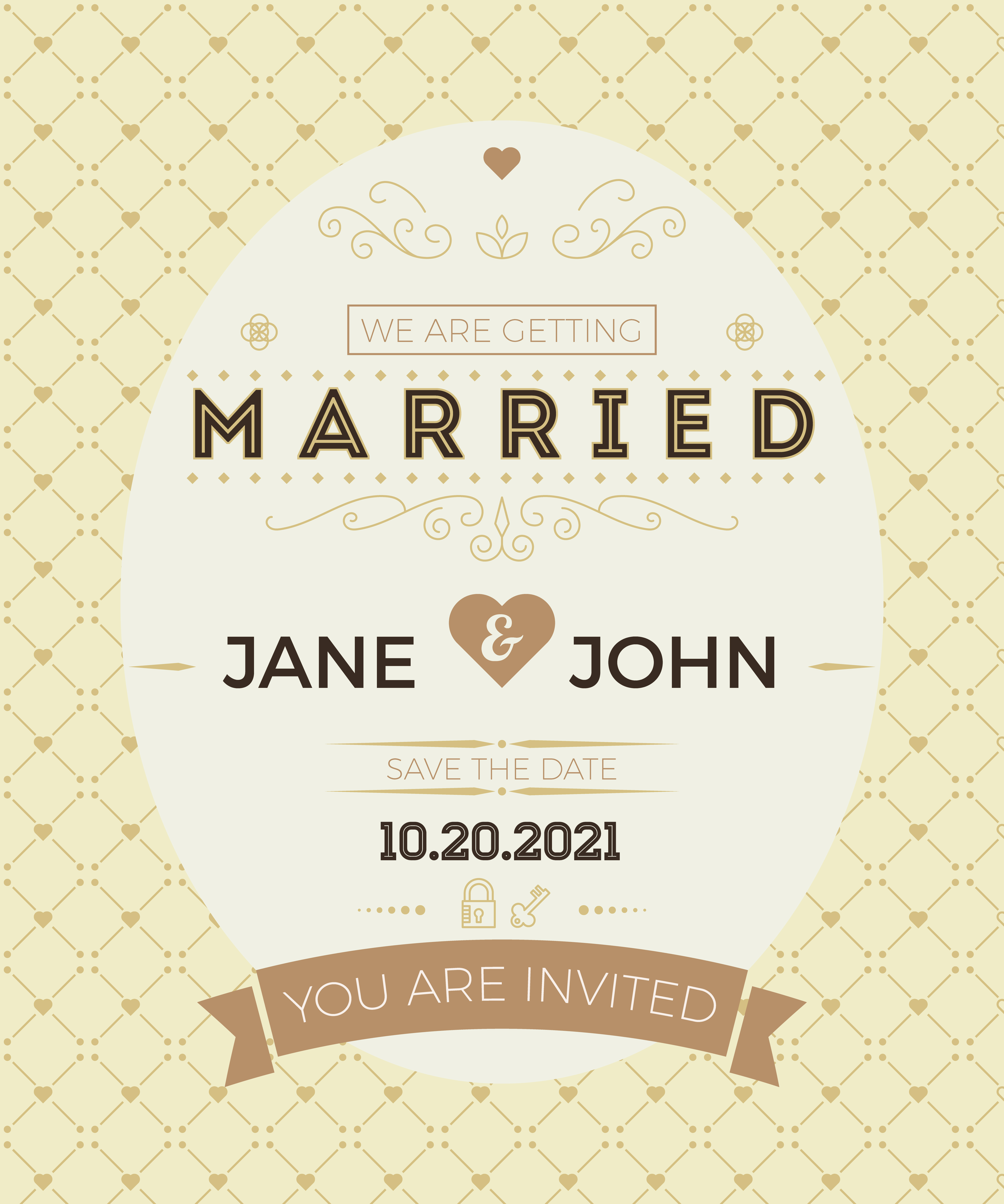 Download Vintage wedding invitation card template 529001 - Download Free Vectors, Clipart Graphics ...