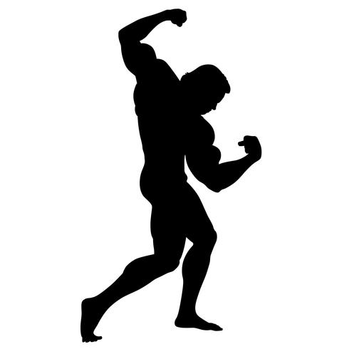 bodybuilding poses silhouette - Download Free Vectors, Clipart Graphics ...