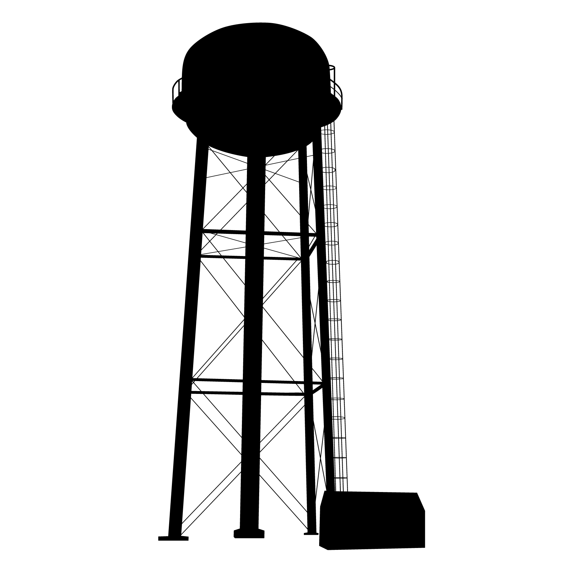 Round Water Tower Svg