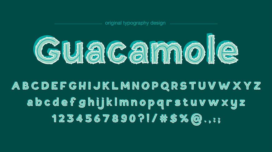 Abstract cute green typography design vector