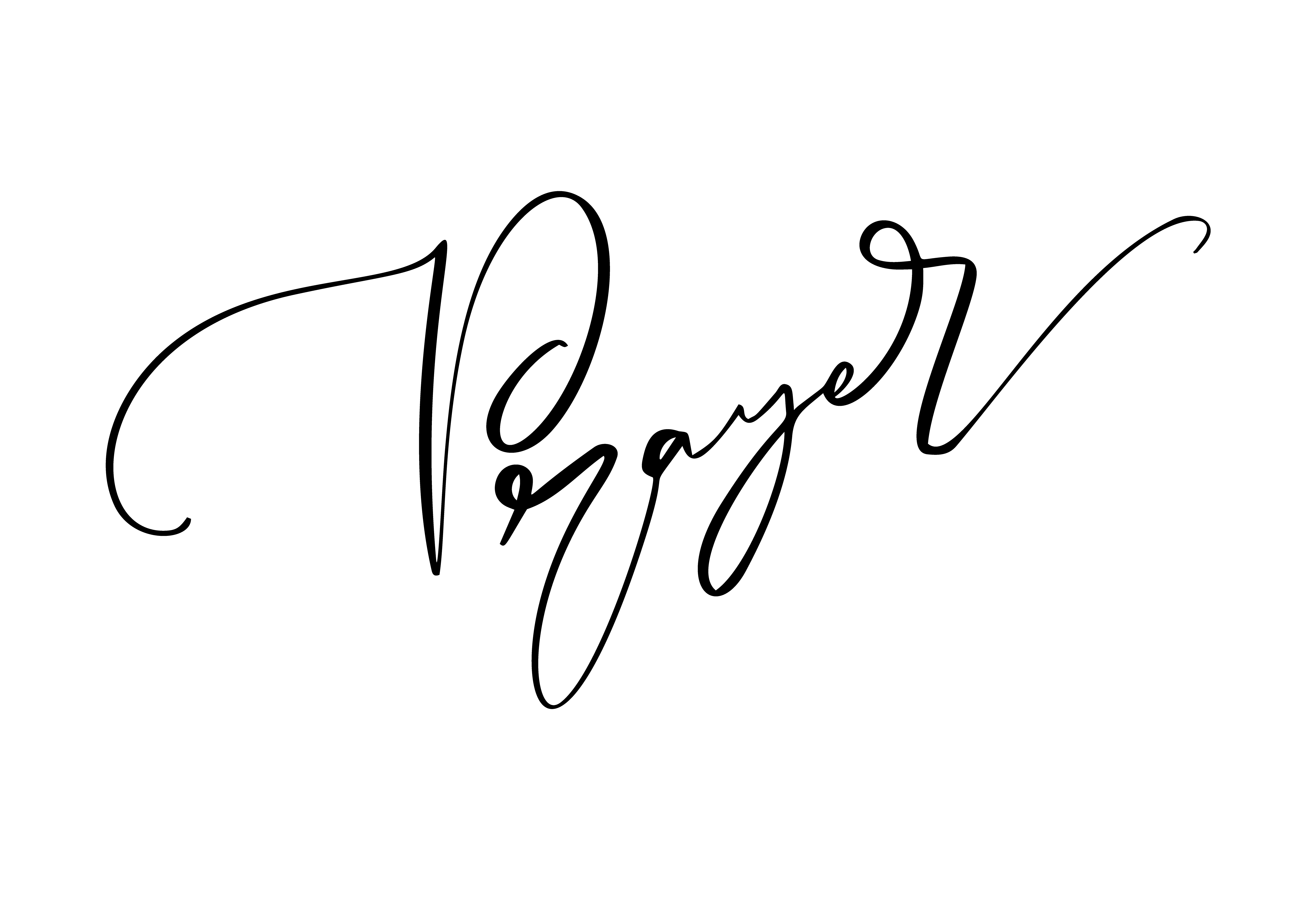 Hand Drawn Calligraphy Prayer Text Christian Typography Lettering