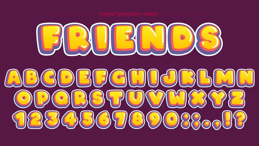 Bold yellow bubble typography design vector