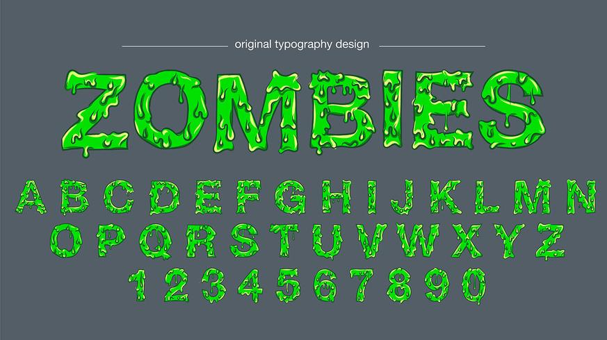 Green slime typography design vector