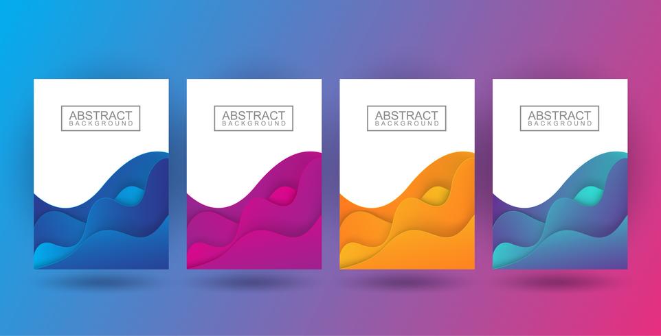 Set dynamic colorful poste vector