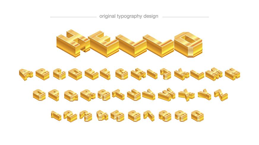Abstract golden bar typography design vector