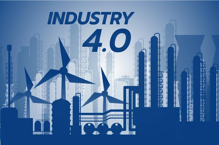 industry 4.0 concept, smart factory solution, Manufacturing technology,  vector