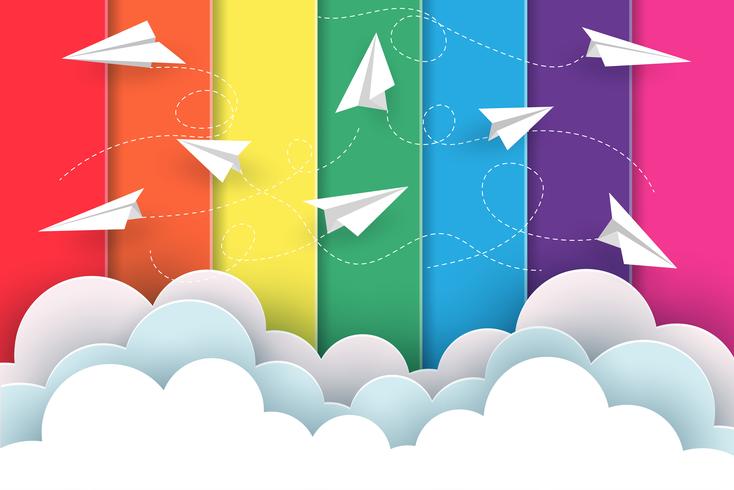 Paper planes concept vector