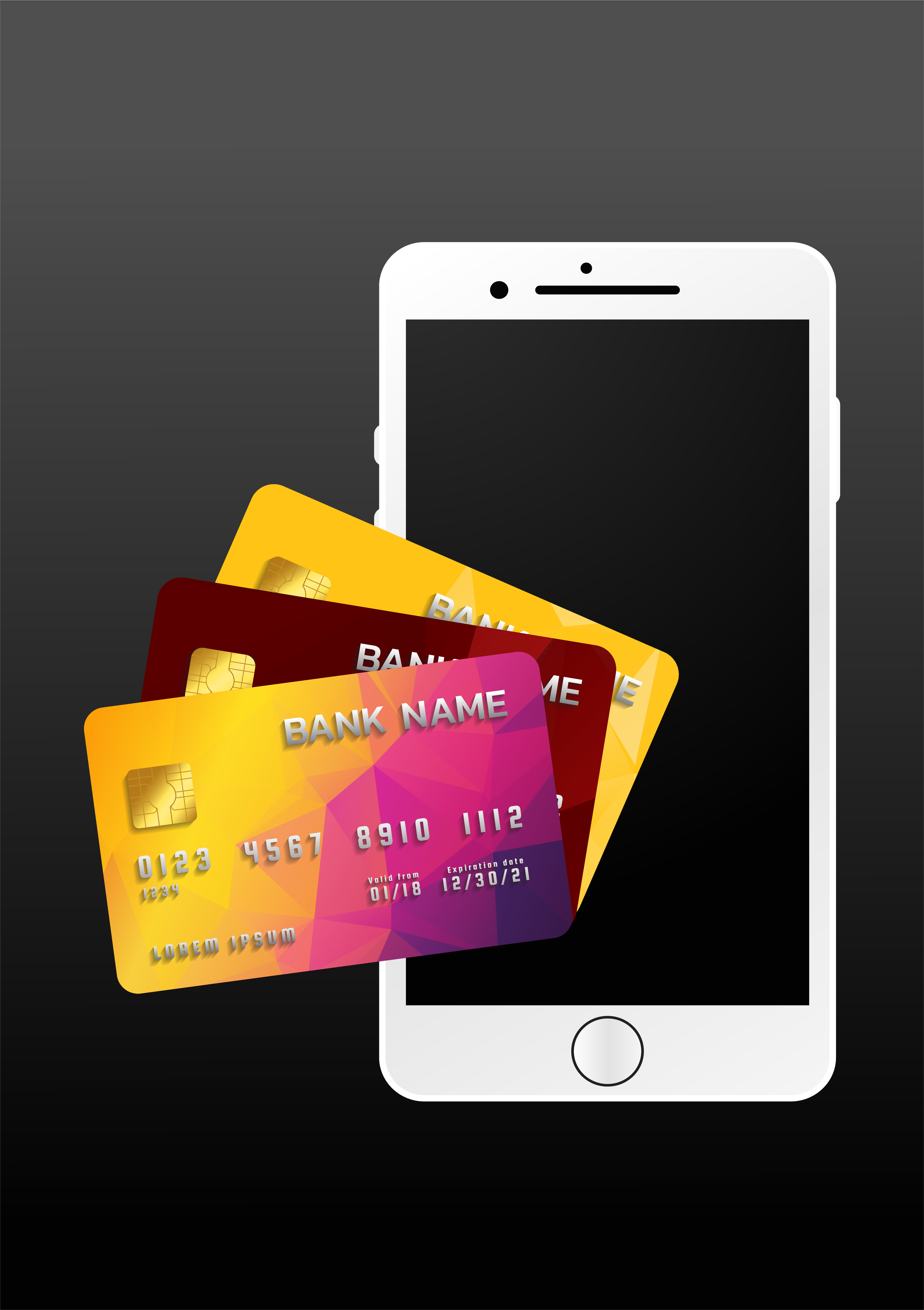 Mobile payment concept, Smartphone with processing of mobile payments