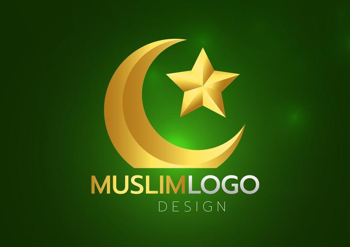 Islamic greeting card on green background. Vector illustration. Ramadan Kareem