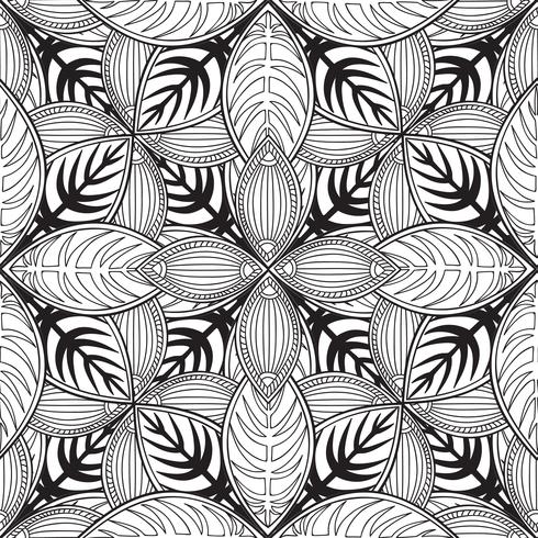 Floral seamless pattern. Linear ornament. Abstract background vector