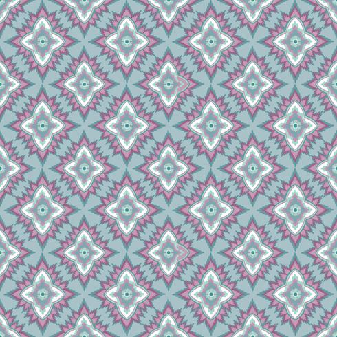 Seamless mosaic pattern Abstract floral ornament Oriental fabric texture vector