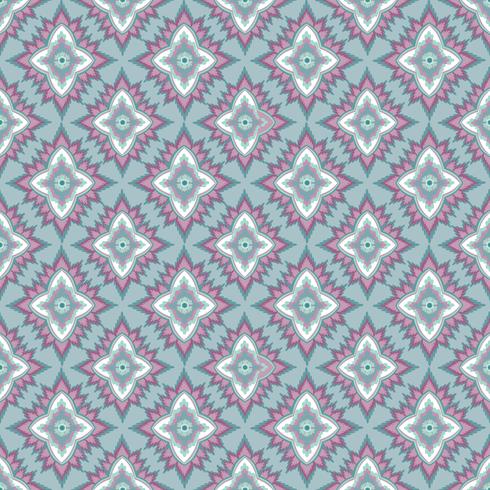 Seamless mosaic pattern Abstract floral ornament Oriental fabric texture vector