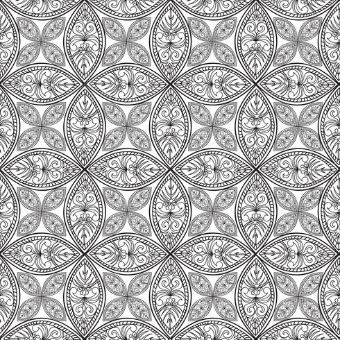 Floral seamless pattern. Linear ornament. Abstract background vector