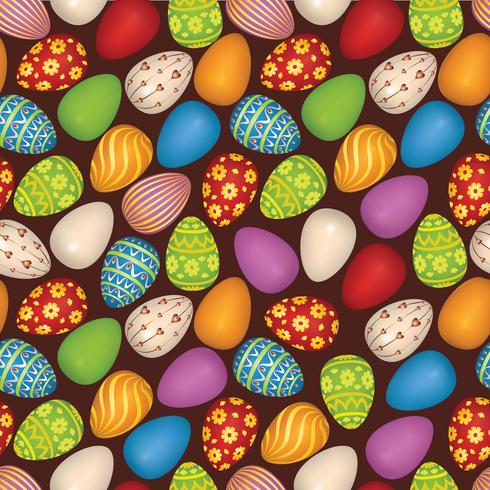 Easter eggs sign seamless pattern. Easter greeting card background vector