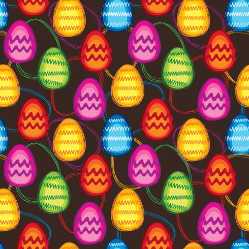 Huevos de Pascua firman el modelo inconsútil Fondo de tarjeta de felicitación de Pascua vector