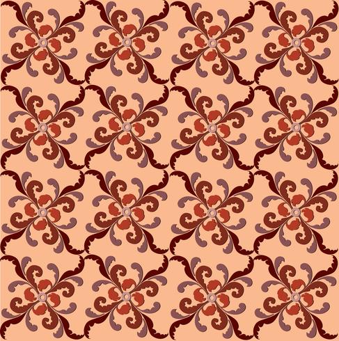 Oriental line pattern Abstract floral ornament Swirl fabric background vector