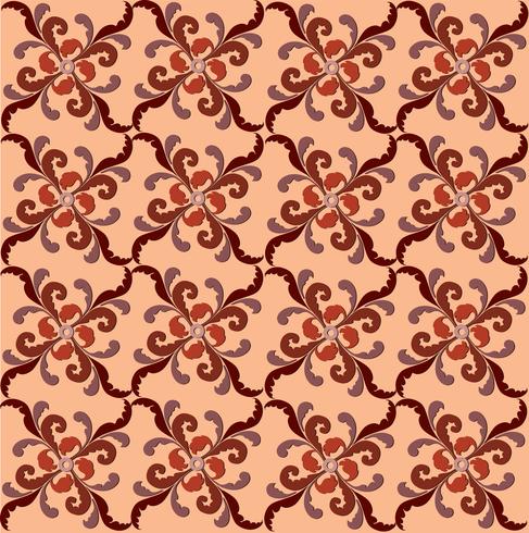 Oriental line pattern Abstract floral ornament Swirl fabric background vector