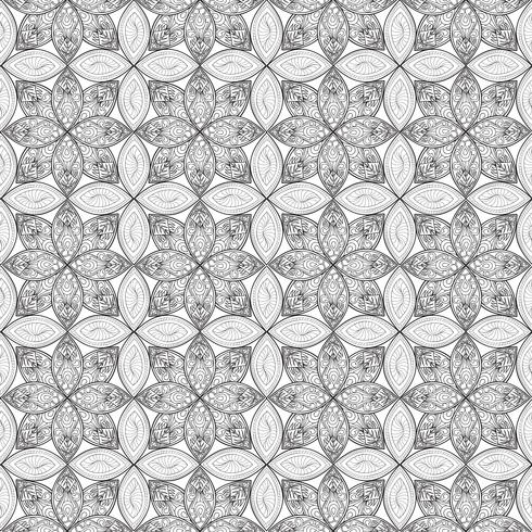 Floral seamless pattern. Linear ornament. Abstract background vector