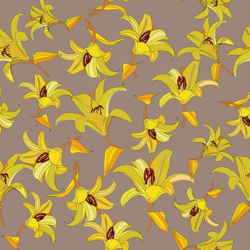 Floral pattern. Flower seamless background. Flourish ornamental garden vector