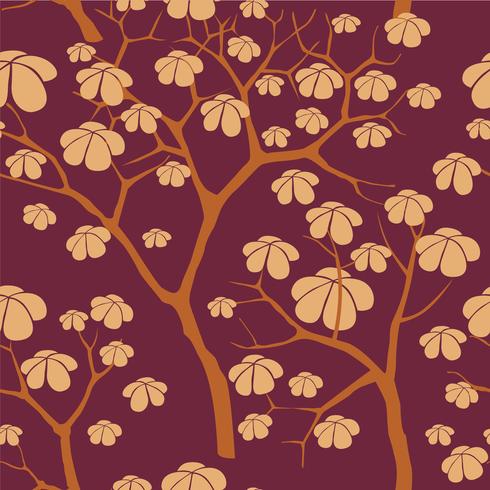 Forest seamless background. Garden tree pattern vector