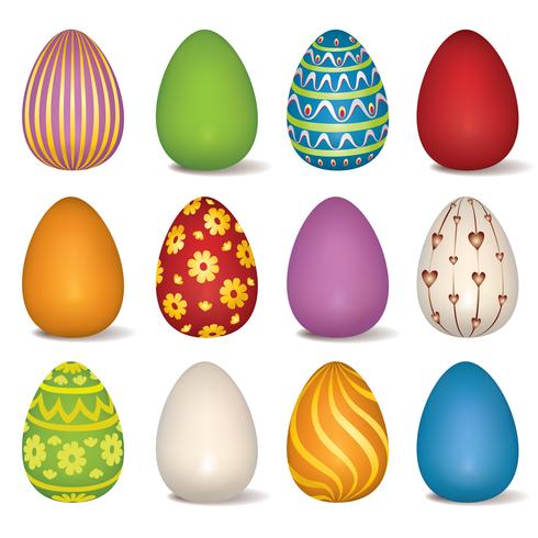 Conjunto de signo de huevos de Pascua. Símbolo de Pascua para la decoración de la tarjeta de felicitación de vacaciones. vector