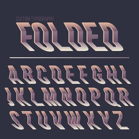 Abstract folded typography design vector