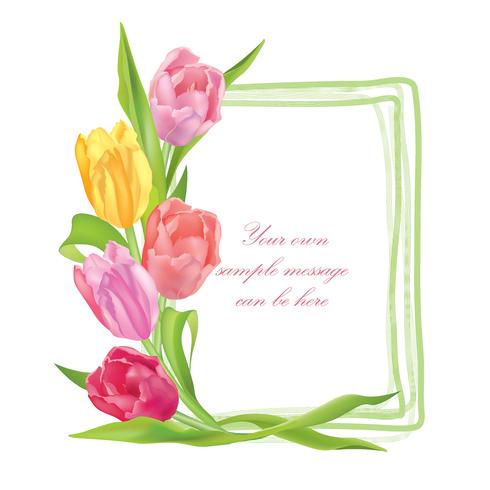 Ramo de flores Marco floral. Fondo de tarjeta de felicitación de verano vector