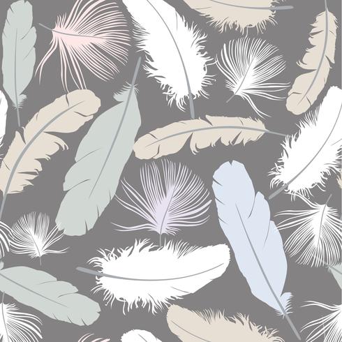 seamless pattern background with white feathers vector