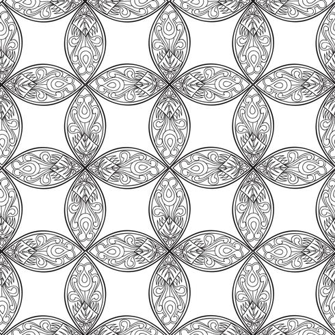 Patrón floral sin fisuras Ornamento lineal. Fondo abstracto vector