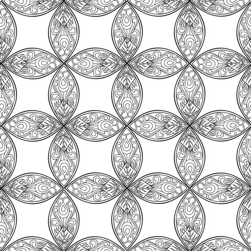 Floral seamless pattern. Linear ornament. Abstract background vector