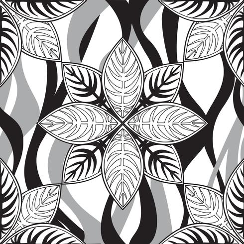 Floral seamless pattern. Linear ornament. Abstract background vector