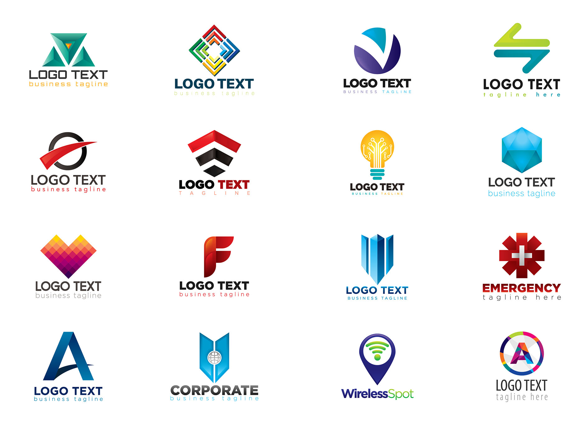 Colorful logo design collection - Download Free Vector Art, Stock ...